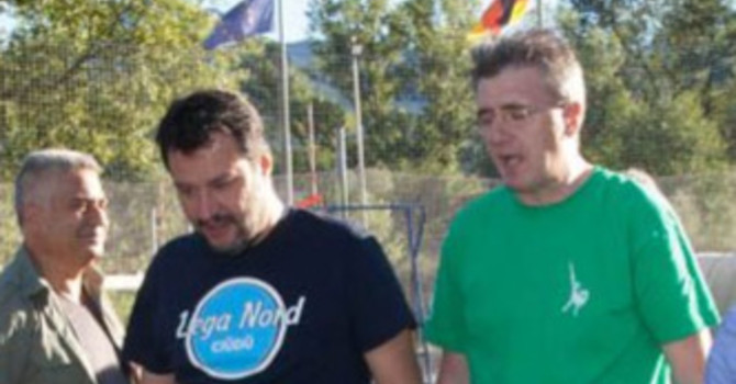 Montani col segretario della Lega, Salvini Montani col segretario della Lega, Salvini
