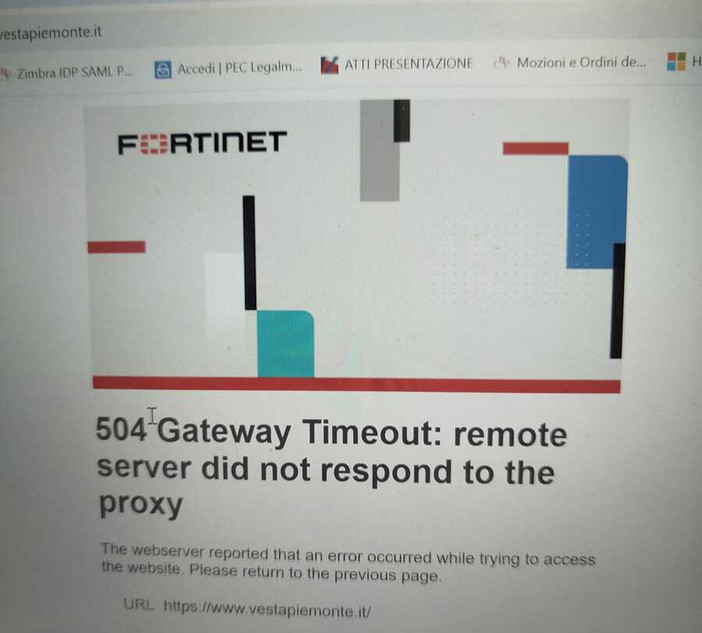 Problemi per il sito Vesta