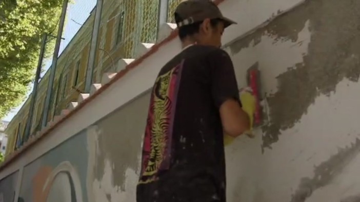 "Così bello che...lo vede anche un cieco", a Roma svelato un murale speciale "Così bello che...lo vede anche un cieco", a Roma svelato un murale speciale