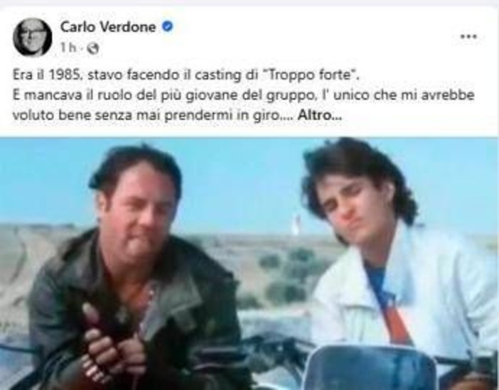 Sanremo, Verdone a Sal Da Vinci: "Oggi 'Troppo Forte' sei tu" Sanremo, Verdone a Sal Da Vinci: "Oggi 'Troppo Forte' sei tu"
