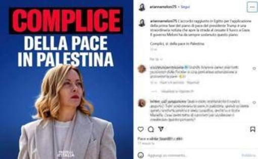 &quot;Meloni complice della pace in Palestina&quot;, il post della sorella Arianna