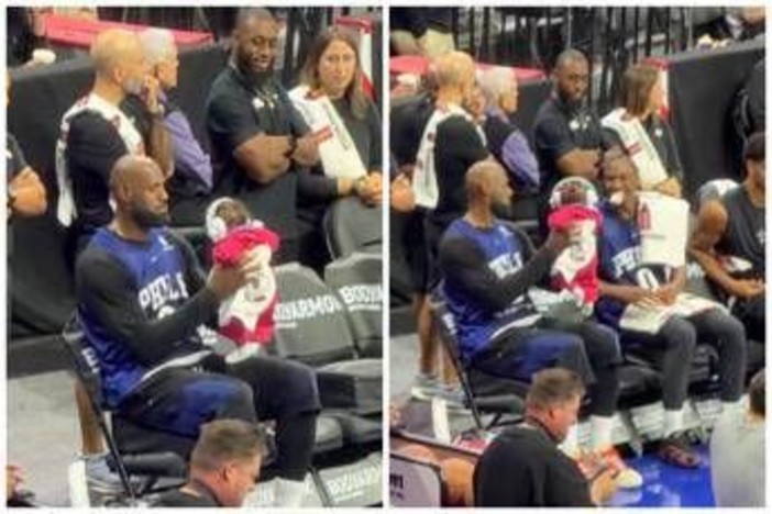 James gioca con una bambina: LeBron versione 'babysitter' in Nba James gioca con una bambina: LeBron versione 'babysitter' in Nba