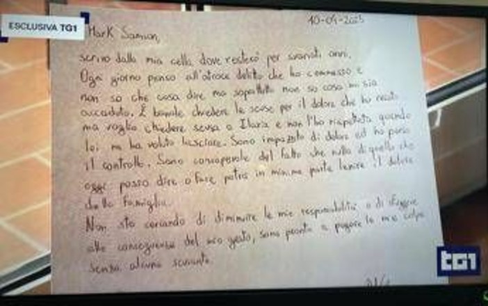 Mark Samson scrive ai genitori di Ilaria Sula: &quot;Scusatemi per atroce delitto&quot;