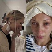 Bella Hadid, lacrime e flebo: le foto che preoccupano i fan
