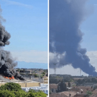Mantova, incendio in stabilimento chimico: colonna di fumo visibile a distanza
