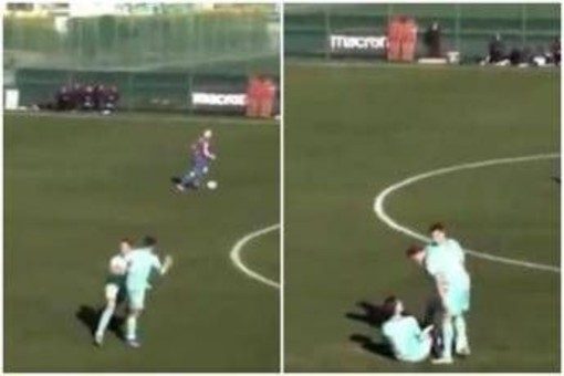 Corre verso compagno e lo butta a terra con una spallata: clamorosa lite in amichevole