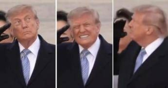 Trump accoglie Xi, passa il jet e il presidente americano 'si spaventa' Trump accoglie Xi, passa il jet e il presidente americano 'si spaventa'