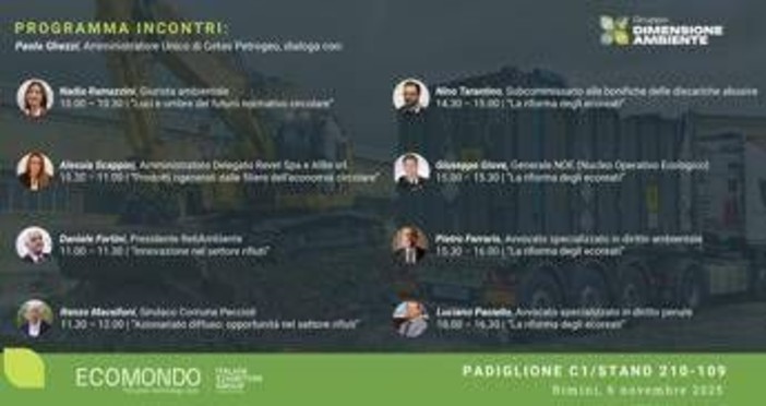 Sostenibilità, Dimensione Ambiente a Ecomondo con i dialoghi sull’economia circolare