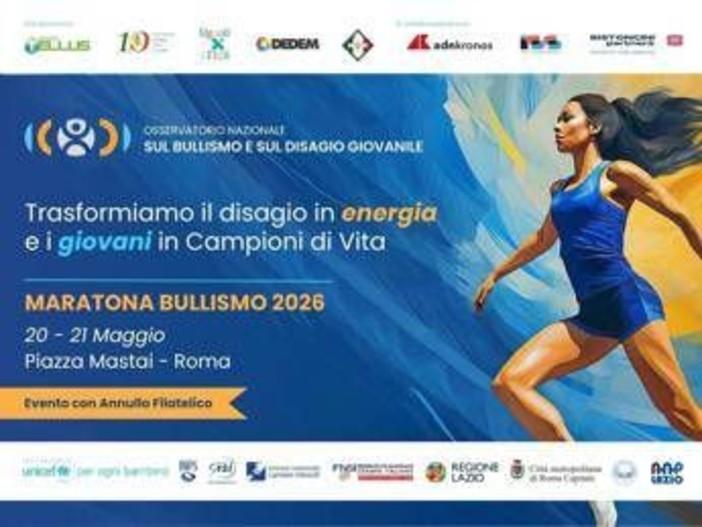 Maratona Bullismo 2026, 'Piazza del Rispetto' apre ai giovani, 20-21 maggio piazza Mastai spazio di incontro Maratona Bullismo 2026, 'Piazza del Rispetto' apre ai giovani, 20-21 maggio piazza Mastai spazio di incontro