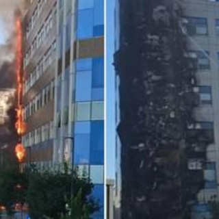 Napoli, incendio all'ospedale del Mare: fiamme e alta colonna di fumo nero Napoli, incendio all'ospedale del Mare: fiamme e alta colonna di fumo nero