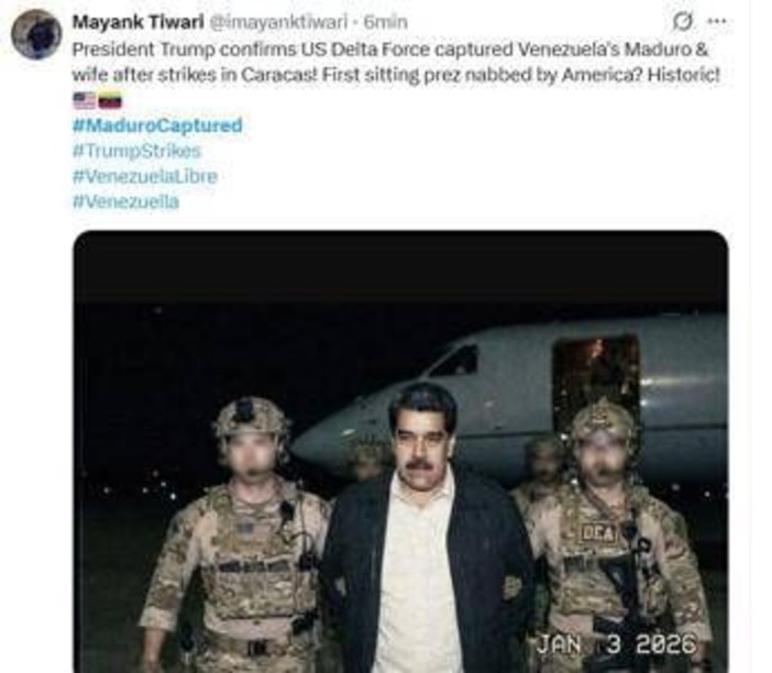 Venezuela, l'arresto di Maduro e il giallo della foto che circola online